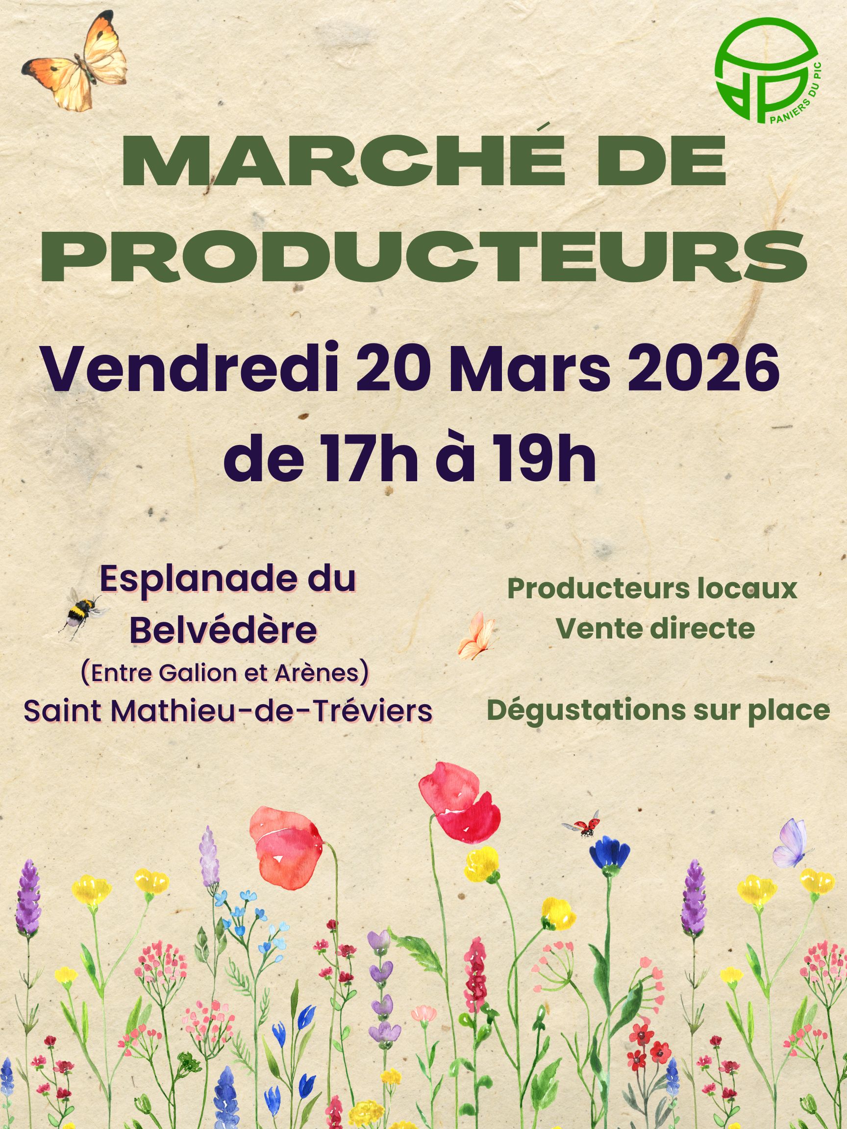 Affiche Marché Printemps Mars 2026 Sans Musique